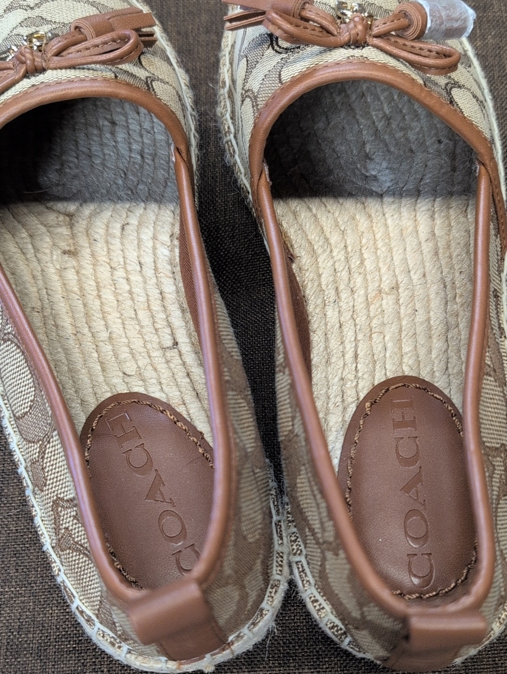 Like New No Box Coach Carson Espadrilles Women's Logo Slip On Shoes 7.5 - Picture 12 of 12